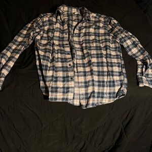 Amazon Essentials Blue and White Plaid Shirt